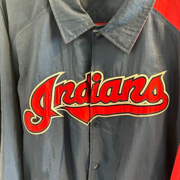 Cleveland Indians Starter Jacket Mens Size XL Diamond Collection Vintage Blue - Picture 6 of 12